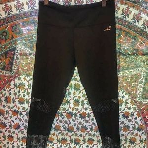 Black leggings with sheer detail